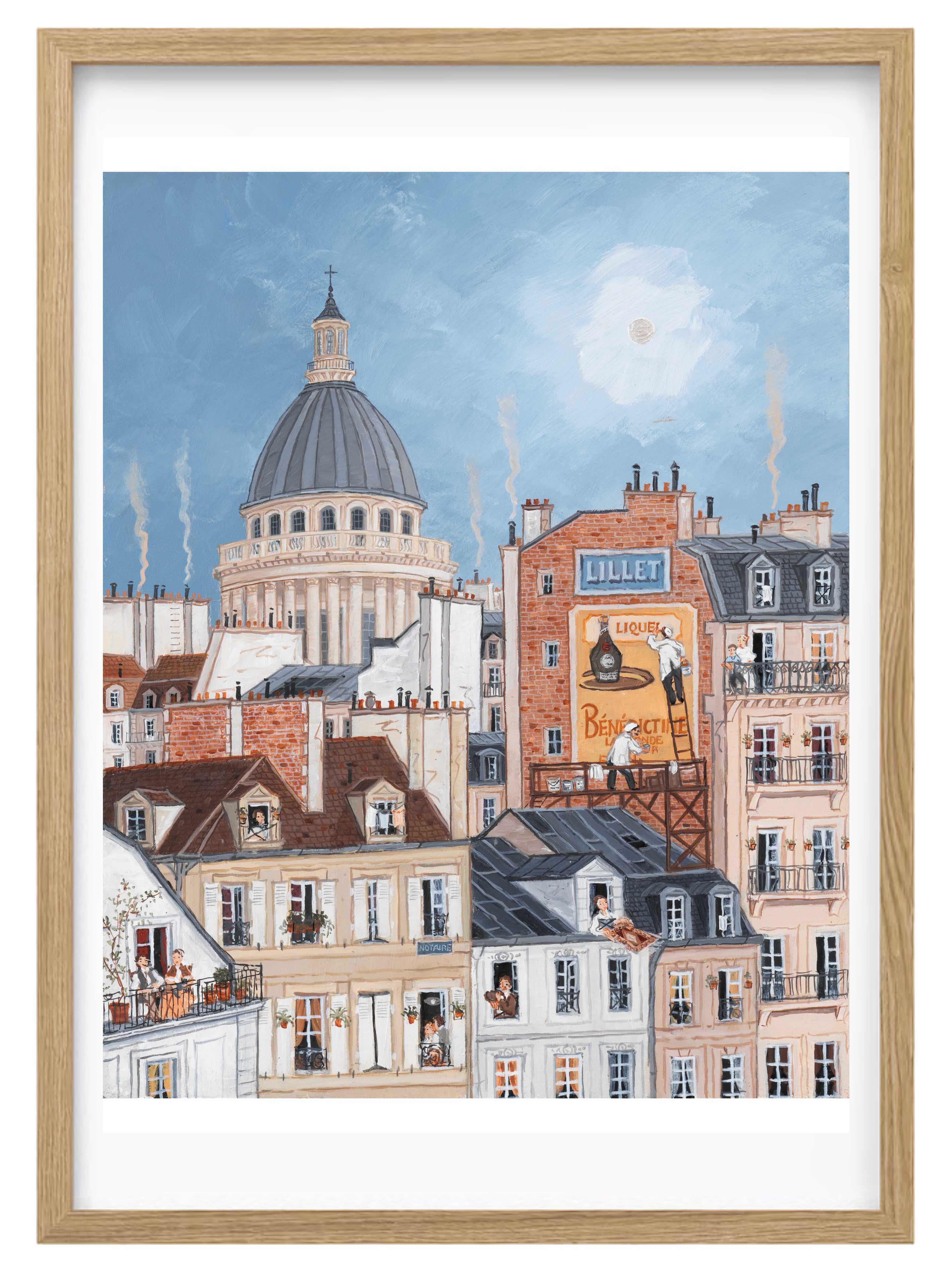 "Le Panthéon depuis la place de la Contrescarpe" de Fabienne Delacroix